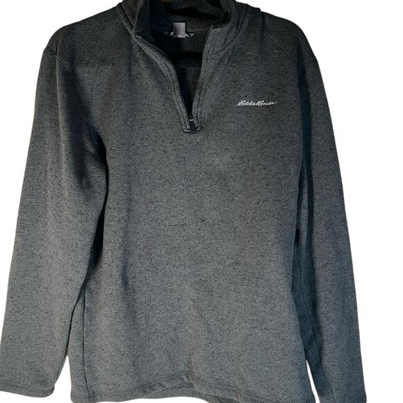 Eddie Bauer Large Gray 1/4 Zippered Fleece - Picture 1 of 5